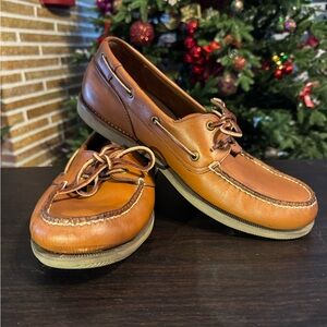Rockport Men's Brown Leather Boat Shoes 13W